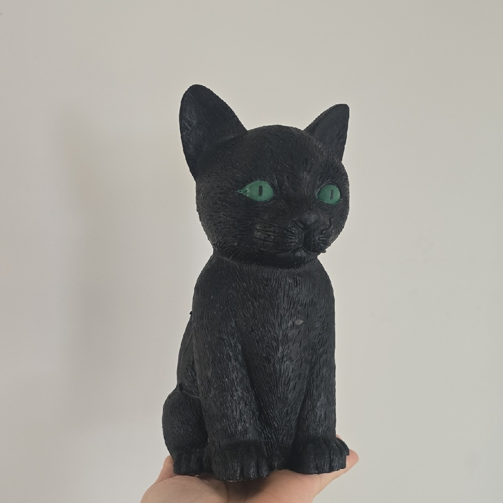 Vintage Halloween Blow Mold Black Cat Figurine